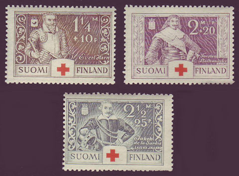 FIB015-171 Finland Scott # B15-17 VF MNH, Historical Figures 1934