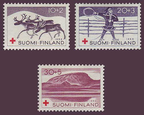 FIB157-591 Finland Scott # B157-59 VF MNH, Lapland - Red Cross 1960
