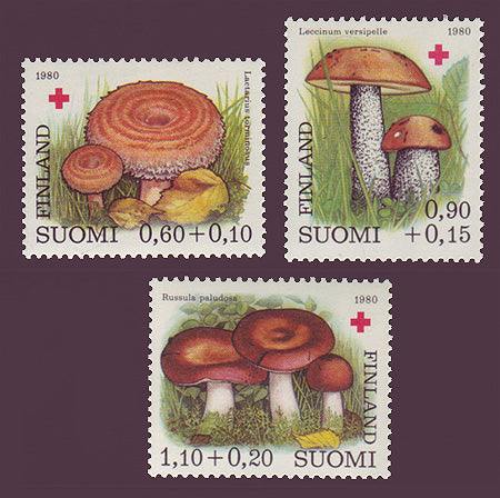 FIB221-231 Finland Scott # B221-23 VF MNH, Edible Mushrooms 1980
