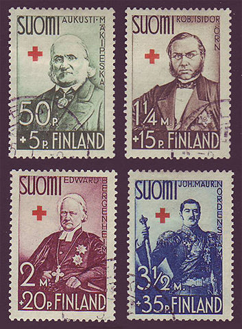 FIB027-305 Finland Scott # B27-30 VF Used,  Politicians 1938