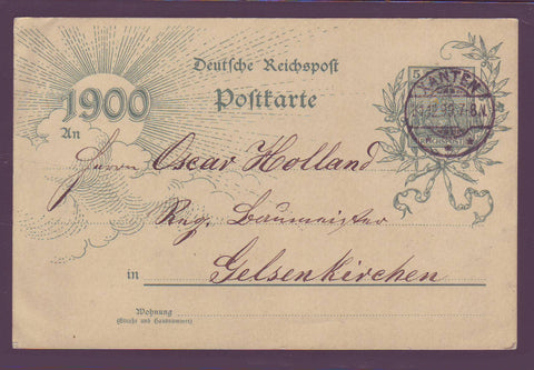 GE003 Germany Millenium Postal Stationery Card 1900