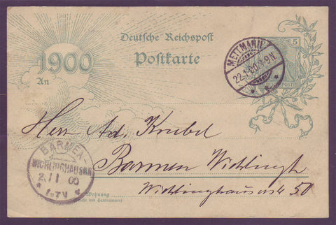 GE007 Germany Millenium Postal Stationery Card 1900