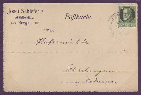 GE008 Bavaria  Postal Stationery Card 1915
