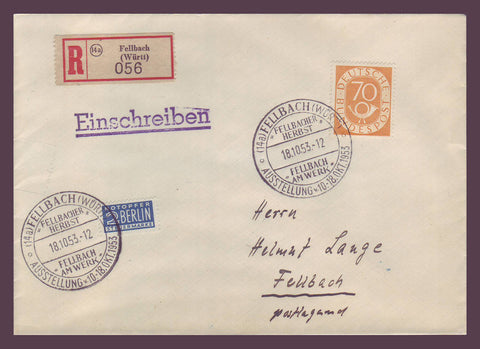 GE022 Germany,  Registered Commemorative Cover 1953