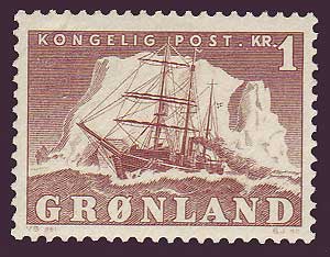GR00361 Greenland Scott # 36 VF MNH, 1kr Polar Ship
