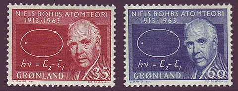 GR0066-671 Greenland Scott # 66-67 MH, Niels Bohr 1963