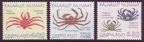 GR0256-581 Greenland Scott # 256-58 VF MNH, Crabs 1993
