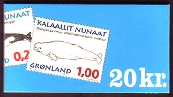 Greenland Scott # 306a Slot-machine Booklet - Whales 1997