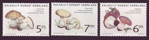 GR0446-481 Greenland Scott # 446-48 VF MNH, Mushrooms 2005