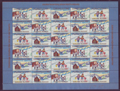 GR81982 Greenland Full Sheet of Christmas Seals MNH - 1982