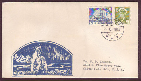 GR5005 Greenland Letter to USA, Postmarked Godthaab 22.10.1952.