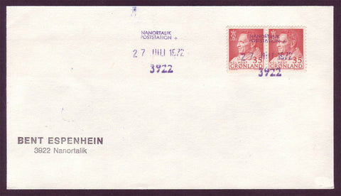 GR5018 Greenland Letter Postmarked Nanortalik 1972