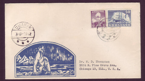 GR501.3 Greenland Letter to USA, Postmarked Umanak 22.11.1952.