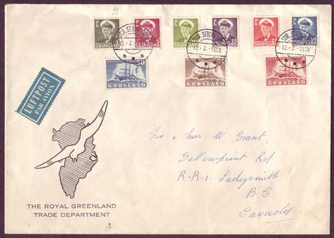 GR5034PH Greenland Large envelope to Canada 1958