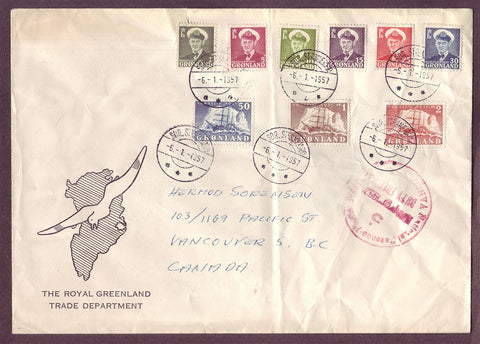 GR5044 Greenland Colorful set on  large cover to Canada