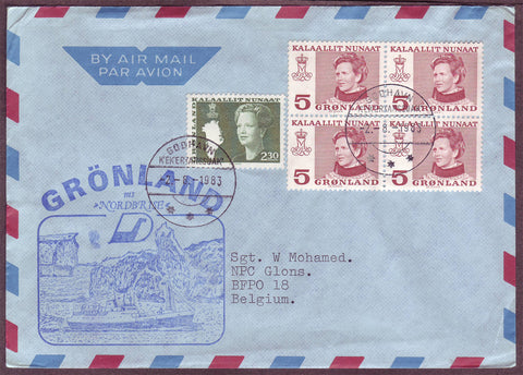 GR5045 Greenland, Air mail letter to Belgium 1983