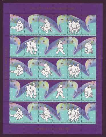 GR81988 Greenland Full Sheet of Christmas Seals MNH - 1988