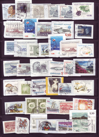 GR0555 Greenland Modern Mix on Paper - 41 Different Stamps