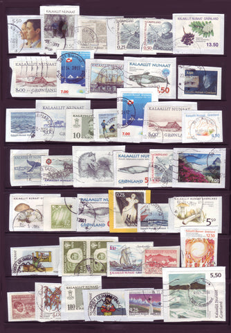 GRusedlot Greenland Lot of Used Modern Stamps on Paper