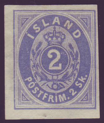 IC0001a2 Iceland Scott # 1a imperforate
