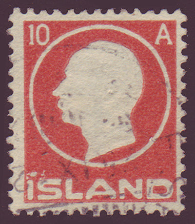 IC00932 Iceland Scott # 93 used, Frederik VIII 1912
