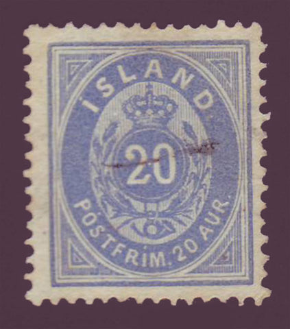 IC0017a.1 Iceland Scott # 17a VF Used (ultramarine) 1882