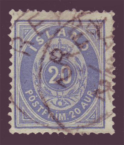 IC0017a Iceland Scott # 17a VF Used (ultramarine) 1882