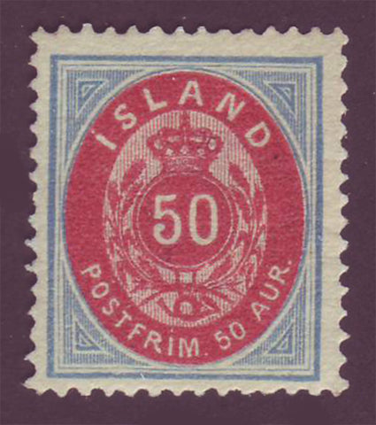 IC0019 Iceland Scott # 19, 50a Ring Stamp, F-VF NH 1892