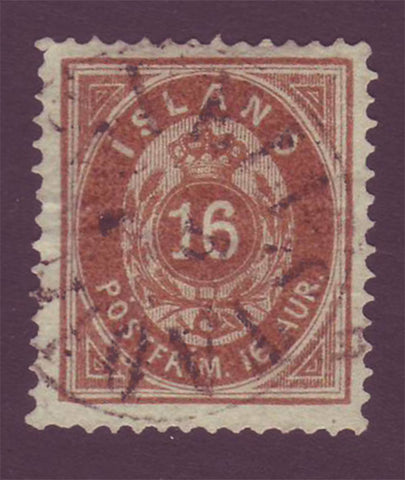 IC0027 Iceland Scott # 27, 16a Ring stamp VF Used - 1882