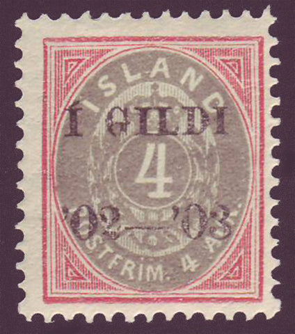 IC00511(2) Iceland Scott # 51 MNH** 1902-03 overprint