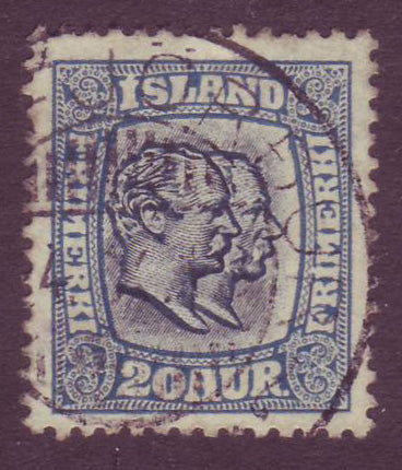 IC00795 Iceland Scott # 79 VF, Two Kings 1907