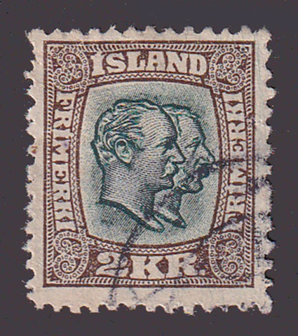 IC00845 Iceland Scott # 84 VF Used, Two Kings 1907