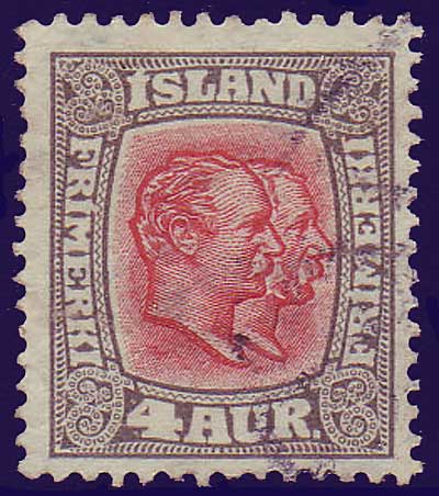 IC01015 Iceland Scott # 101 VF used, Two Kings 1915