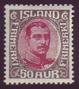 IC01252 Iceland Scott # 125 VF MH, Christian X 1920