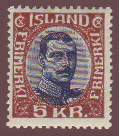 IC0128.11 Iceland Scott # 128 F-VF MH, Christian X 1921