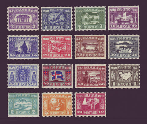 IC0152-661 Iceland Scott # 152-66 MNH**, Parliamentary Issue 1930