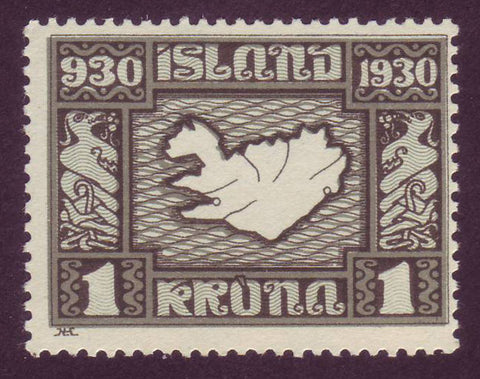 IC0163 Iceland Scott # 163 MNH. 1kr Parliamentary Issue 1930