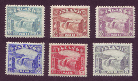 IC0170-751 Iceland Scott # 170-75 VF MNH, Gullfoss 1931-32