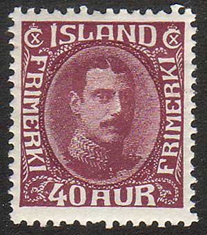 IC01842 Iceland Scott # 184 VF MH, Christian X 1931-33