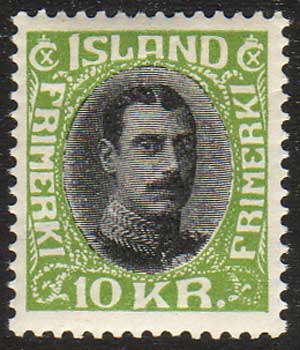 IC01871 Iceland Scott # 187 MNH**, Christian X 1931-33