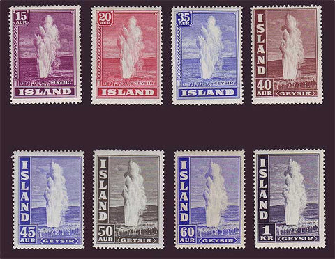 IC0203-208B2 Iceland Scott # 203-208B VF MH, Geyser 1938-47