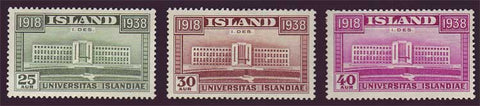 IC0209-112 Iceland Scott # 209-211 VF MNH**,  University of Iceland 1938