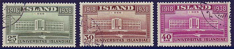 IC0209-115 Iceland Scott # 209-11 VF Used, University of Iceland 1938
