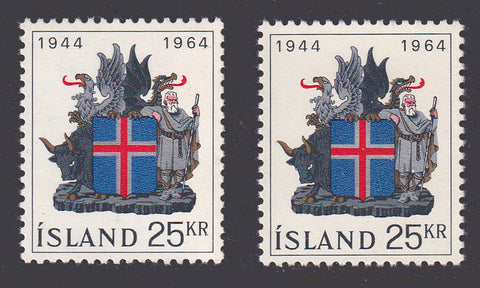 IC0362var Iceland Scott # 362 MNH, ''White Dot Variety'' - 1964