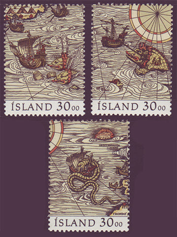 IC0681a-c1 Iceland Scott # 681a-c MNH, Stamp Day 1989