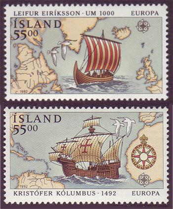 IC0749-50 Iceland Scott # 749-50 MNH, Europa 1992 - Discovery of America