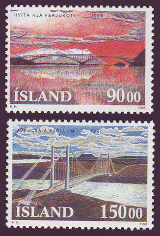 IC0766-671 Iceland Scott # 766-67 MNH, Bridges 1993