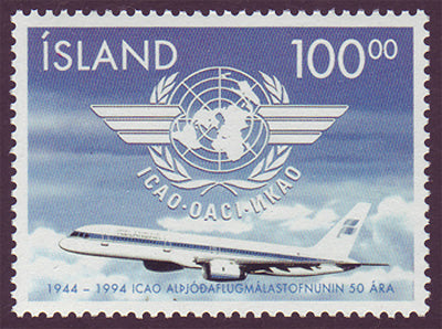 IC07921 Iceland Scott # 792 MNH, ICAO 50th Anniversary 1994