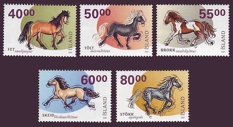 IC0939-431 Iceland       Scott # 939-43 MNH, Icelandic Horses 2001
