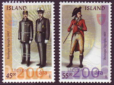 IC0984-851 Iceland       Scott # 984-85 MNH,     Police Force 2003